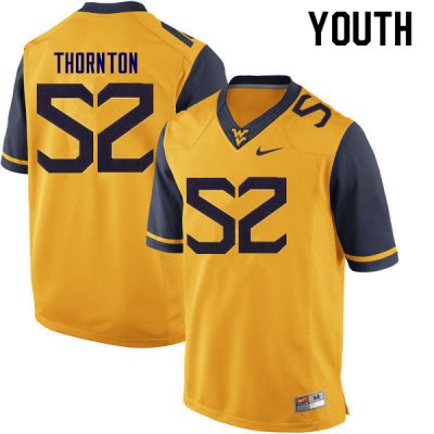 Youth West Virginia Mountaineers NCAA #52 Jalen Thornton Gold Authentic Nike Stitched College Football Jersey VX15Y23LX